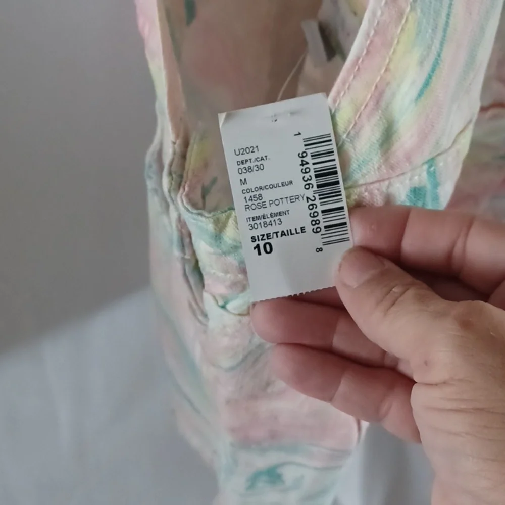 The childrens place rainbow Rose Pottery swirled overalls